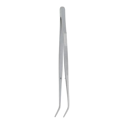 Stainless Steel Tweezers, with Curved Serrated Tip Multipurpose Tweezers Sewing Machine Tweezers Forceps for Craft Repairing (3)