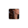 Punk Black Rose Flower Earring Long Rhinestone Chain Drop Earrings Silver Cz Tassel Ear Cuff Jewelry for Women