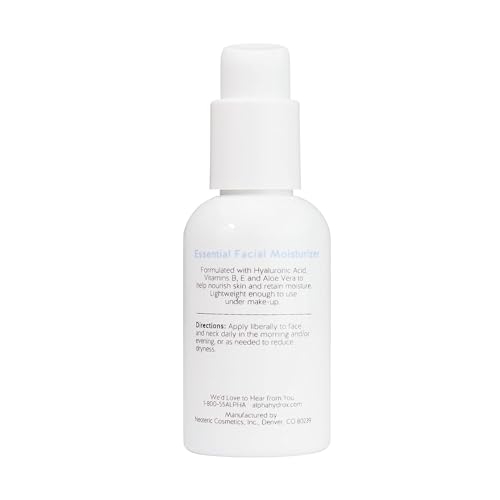 Alpha Skin Care Essential Facial Moisturizer, Hyaluronic Acid, Soothing Hydration, Reduces Lines & Wrinkles, Normal to Dry Skin, 2 Oz, 3 Pack