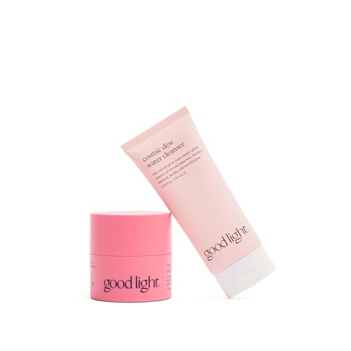 good light Double Cleanse Set. Oil-Based Cleansing Balm & Foaming Water Cleanser. Korean Skin Care Makeup Remover & Glow Face Wash Set. KBeauty Daily Two-Step Ritual for Glowing Skin.