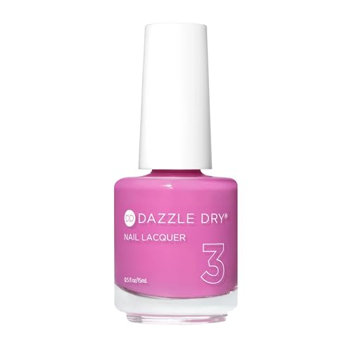 Dazzle Dry Nail Lacquer (Step 3) - Paparazzi Pink - A cool dusty rose pink with purple undertones. Full coverage cream. (0.5 fl oz)