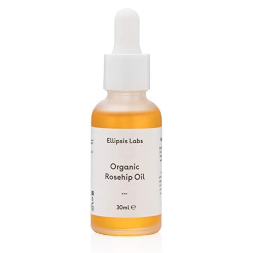 Organic Rosehip Oil by Ellipsis Labs. 100% natural and organic moisturizing oil, works against dry skin conditions for improved skin barrier function. 30ml/1fl.oz