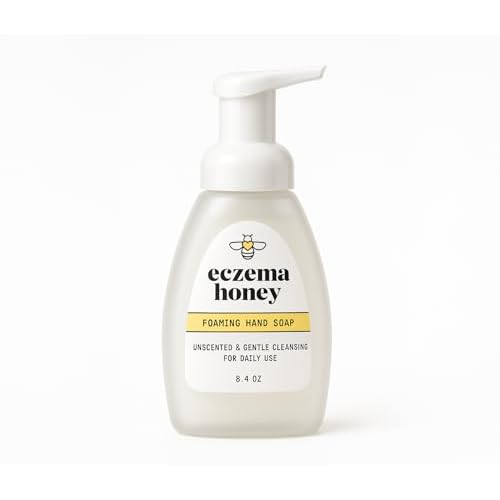 ECZEMA HONEY Gentle Foaming Hand Soap - Gentle Cleanser for Dry Hands - Non-Toxic Unscented Hand Soap - Natural Hand Cleaner for Bathroom & Kitchen - Organic Honey Handwash (8.4 Oz)