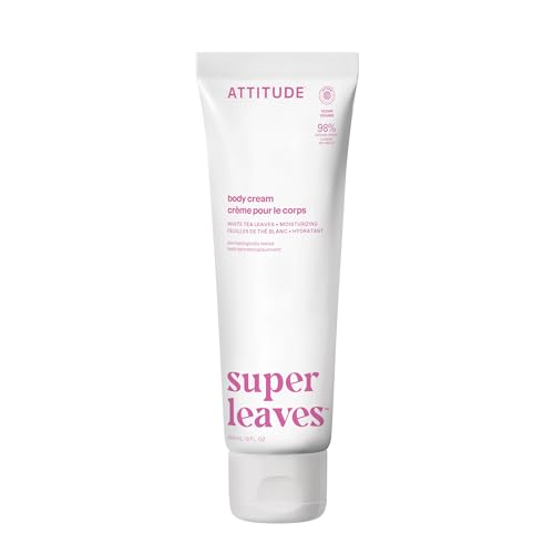 ATTITUDE Body Cream, EWG Verified Moisturizer, Vegan Moisturizing Products For Dry Skin, Dermatologically Tested, White Tea Leaves, 8 Fl Oz