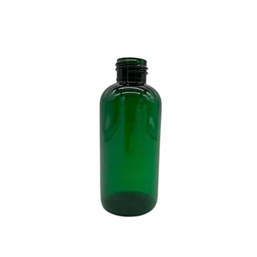 Natural Farms 4 oz Green Boston Plastic Bottles -12 Pack Empty Bottle Refillable - BPA Free - Essential Oils - Aromatherapy | Black Twist Top Cap - Made in the USA
