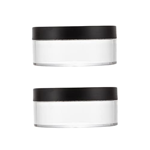 2 Pcs 50g Plastic Loose Powder Case Empty Cosmetic Powder Container Refillable Makeup Powder Jar Portable Powder Box for Travel