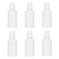 NOLITOY 6Pcs Portable 200ml/6.8oz Plastic Flat Mouthwash Bottles with Measurement Marks, Refillable Oral Cleaner Containers for Travel