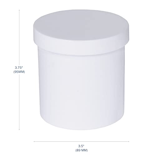 EZY DOSE Ointment Jar and Container, Screw on Cap, Leak-Proof Container for Creams and Balms, Durable Design, Ideal for DIY Skincare and Herbal Remedies, 16 oz Capacity, White (Pack of 12)