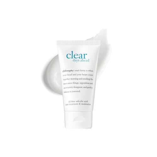 philosophy clear days ahead oil-free acne treatment & moisturizer - face moisturizer with salicylic acid - effectively reduces breakouts - 2 fl oz