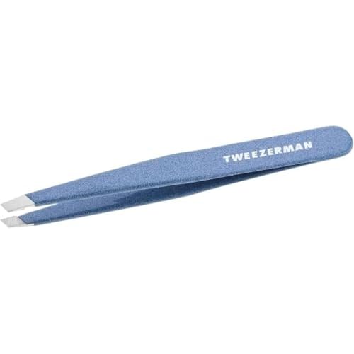 Tweezerman Stainless Steel Slant Tweezer - Eyebrow Tweezers For Women and Men (Sky Blue)