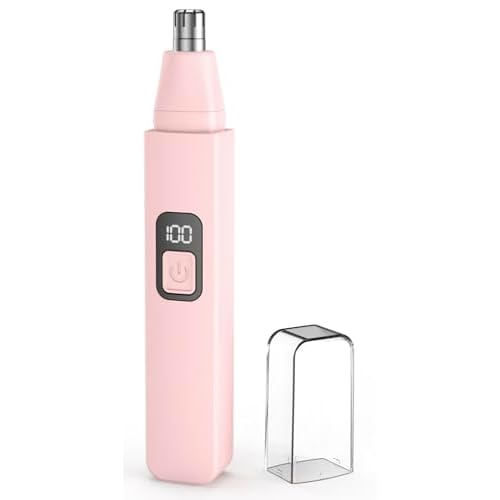Nose Hair Trimmer Rechargeable Cordless Painless Ear Eyebrow Trimming Tool Dual Edge Blades Razor Easy Cleansing with LED Light for Man Woman