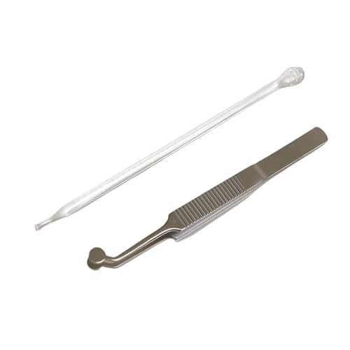 Titanium and Glass Eyelid Massage Tweezers Set, Sterile Meibomian Gland Expressor Dry Eye Relief Eyelid Gland Care sterile Cleaning Kit Eye Stye Treatment Chalazion Remover Meibomian Gland Forceps