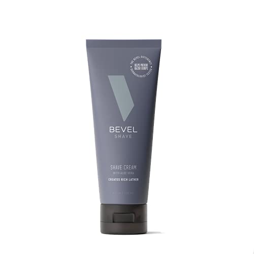 Shaving Brush and Shaving Cream Bundle by Bevel - Includes Vegan Hair Brush and Shaving Cream for Men, Works with Safety Razor, Prevents Razor Bumps
