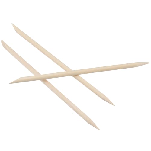 LEXININ 1500pcs 4.5 Inch Orange Wood Nail Sticks, Wooden Cuticle Pusher Sticks, Doubled Sided Wooden Stick for Manicure, Pedicure