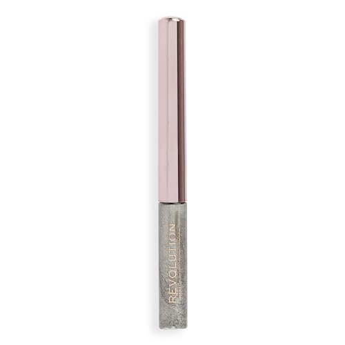 Makeup Revolution, Super Flick Liquid Eyeliner, Highly Pigmented, Silver, 0.08 fl. Oz (Pack of 2)