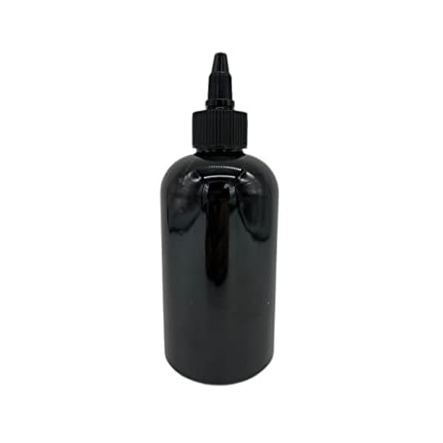 Natural Farms 8 oz Black Boston Plastic Bottles -12 Pack Empty Bottle Refillable - BPA Free - Essential Oils - Aromatherapy | Black Twist Top Cap - Made in the USA