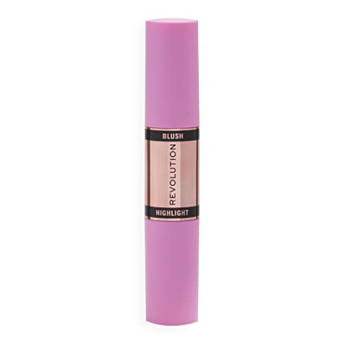 Revolution Beauty London, Blush Stick and Illuminator, Champagne Shine, Blush and Highlighter, 4.2 g