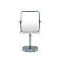 Free Standing Double Sided Tabletop Makeup Metal Vanity Mirror 1X and 3X Magnification, Square, Swivel Mirror for Desk, Bedroom, Bathroom Chrome Finish