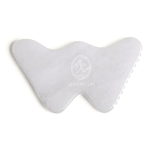 Mount Lai Vitality Qi White Jade Gua Sha Facial Tool ? The Imperial Stone of Purity ? Patented 5-Sided Professional Sculpting Tool for Lymphatic Drainage, Precision Contouring & Imperial Radiance