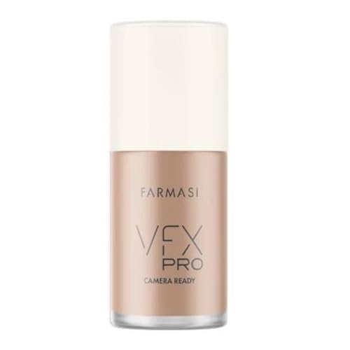 FARMASi VFX Pro Camera-Ready Liquid Foundation, Full Coverage Matte Finish, Lightweight Long-Wear, Oil-Free with Pore-Refining Sea-Water Formula, Non-Oxidizing Finish, 1 Fl Oz, 12 Natural Beige