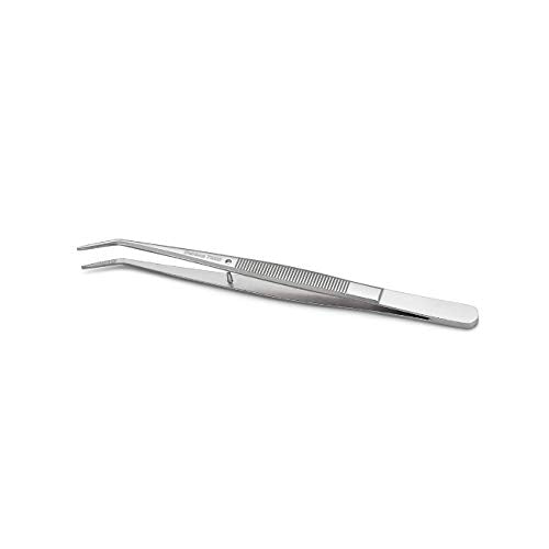 Stainless Steel Tweezers, with Curved Serrated Tip Multipurpose Sewing Machine Tweezers Forceps for Craft Repairing (5PCS)