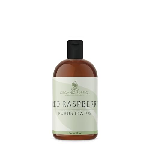 Red Raspberry Seed Oil - Pure, Cold Pressed Red Raspberry Oil Extra Virgin Unrefined 8 OZ for Face Hair Skin Body Lips By Organic Pure Oil