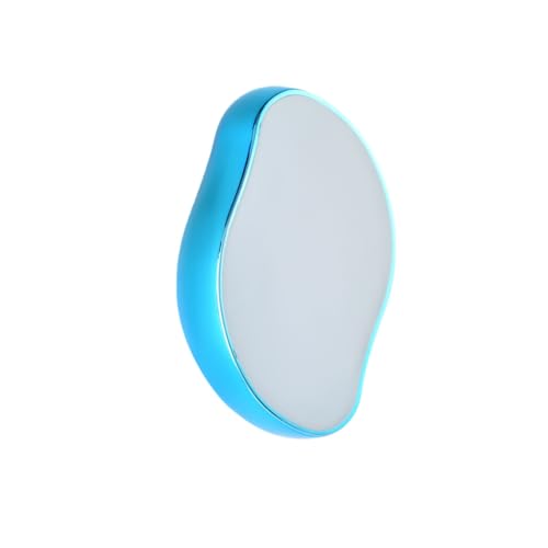 Nano Glass Painless Hair Removal Device, Blue and White, Skin-Friendly Crystal Surface, 2.56 Inch Oval Design, Professional Body Hair Remover