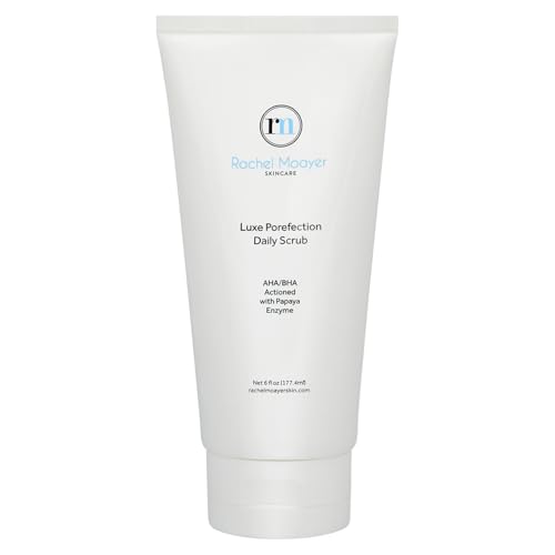 Rachel Moayer Luxe Porefection Daily Scrub, Triple Action Exfoliating Facial Cleanser with 12% Glycolic Acid, Fruit Enzymes & Quartz Micro-Polishers for Smooth Radiant Skin, Made in USA, 6 oz