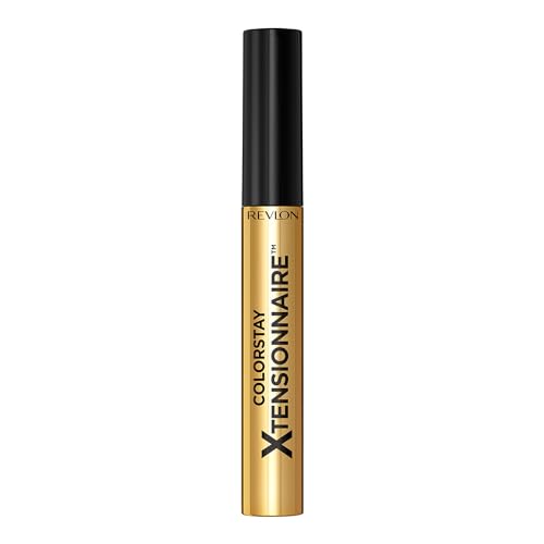 Revlon ColorStay Xtensionnaire Lengthening Lash Serum and Mascara In One, Tapered Brush for 2X Longer Looking Eyelashes, Infused with Pro Vitamin B5, Smudge-Proof, 211 Black Waterproof (Pack of 2)