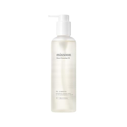mixsoon Bean Cleansing Oil - Lightweight Oil Deep Cleansing and Makeup Blackhead Remover, Fermented Bean, Hydrating and Balancing for Smooth Skin 195ml / 6.59 fl.oz. Korean Glass Skin Care