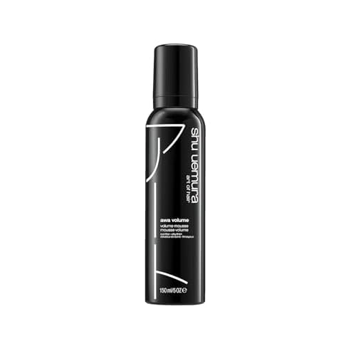 shu uemura art of hair Awa Volume Volumizing Mousse For Fine Hair - Adds Maximum Volume and Lasting Body, With Flexible Control and Medium Hold, 5 Fl Oz