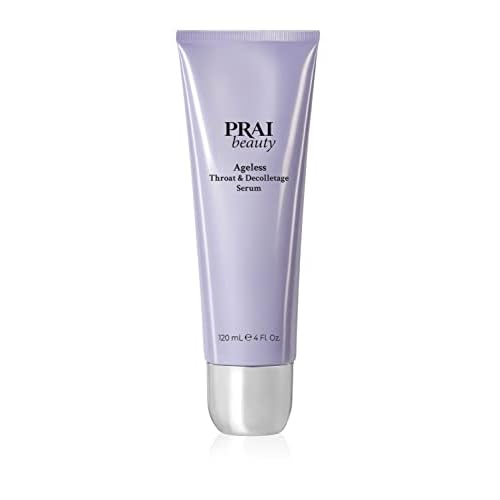 PRAI Beauty Ageless Throat & Decolletage Serum for Instantly Ageless Neck | Neck Firming and Tightening Serum | Anti-Aging Serum that Shields Skin from Damage and Improves Skin Tone + Colour | 4 Oz
