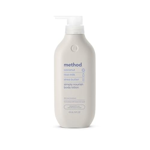 Method Body Lotion, Simply Nourish, Coconut, Rice Milk + Shea Butter notes, 24 Hours of Moisture 14 oz
