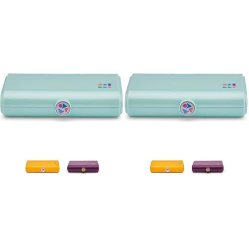 Caboodles Take It Tote, Mint, Makeup Travel Case with Large Built-In Mirror, Mint Auto-Open Tray, Snap-Tight Lid, Ideal for Quick Touch Ups On The Go (Pack of 2)