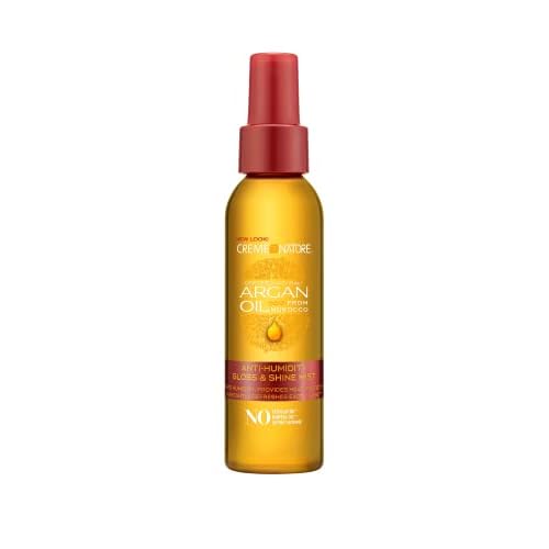Creme of Nature Argan Oil Anti Humidity Gloss & Shine Mist With Heat Protection, Smooth & Shine Hair Polisher With Anti Frizz Control, 4 Fl Oz Each