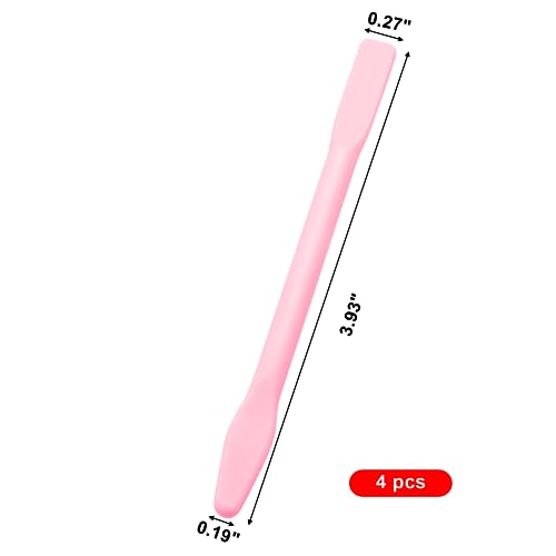 4 Pack Eyebrow Wax Sticks Non-Stick Wax Spatula Silicone Eyebrow Wax Stick Waxing Applicator Reusable Hard Wax Sticks For Home Salon Body Use Pink