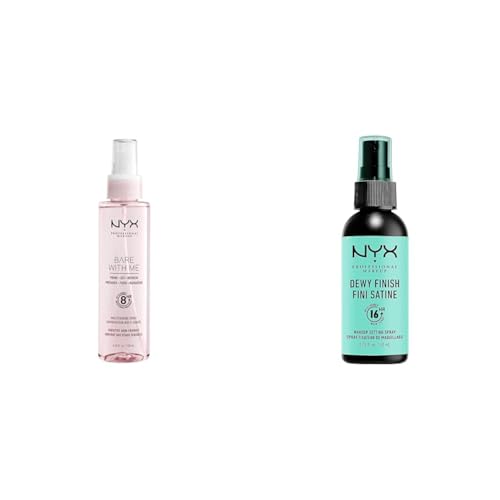 NYX PROFESSIONAL MAKEUP Bare With Me Multitasking Primer & Setting Spray & Makeup Setting Spray - Dewy Finish, Long-Lasting Vegan Formula (Packaging May Vary)