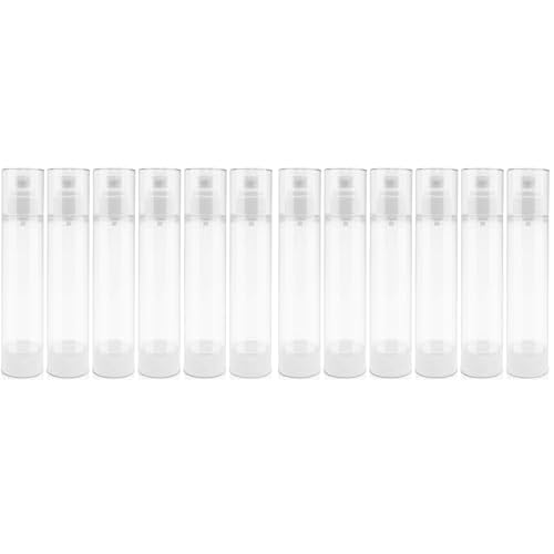 TRENDBOX 120ml / 4oz Airless Vaccum Pump Travel Bottles for Lotions, Cream - 12 Pack