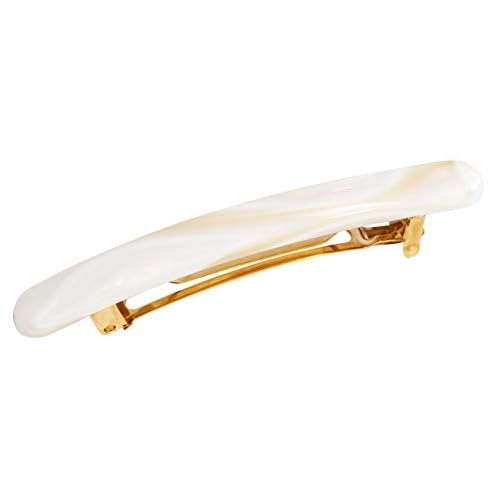 L. Erickson Porto Barrette - Classic - Alba, 1 Count, Beige, 3/8" Wide, 2 7/8" Long, Unisex, Adults, Hair Securing, Hairdressing, Casual, Classic Style