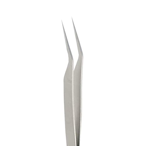 Rubis Stainless Steel Eyelash Tweezers with Angled Tips for Attaching False Eyelashes, 1K7ANG02,Rubis Switzerland Swiss Made World Renowned Precision