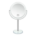 Snowflakes Double Sided 1X / 15X Magnifying Makeup Mirror with Stand - 6.7 Inch Tabletop Vanity Mirror for Bathroom or Bedroom with 360¡Æ Rotation.