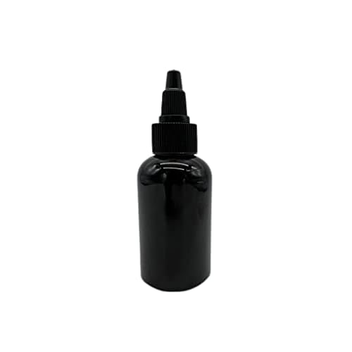 Natural Farms 2 oz Black Boston Plastic Bottles -12 Pack Empty Bottle Refillable - BPA Free - Essential Oils - Aromatherapy | Black Twist Top Cap - Made in the USA
