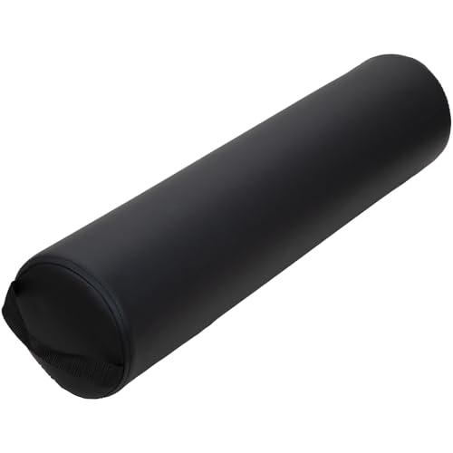 ForPro Full Round Bolster Pillow, Black, Oil and Stain-Resistant, for Massage and Yoga, 6¡± R x 26¡± L