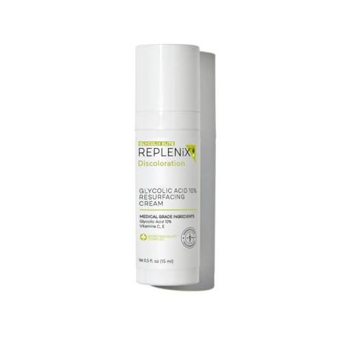 Replenix Glycolic Acid Resurfacing Cream, Hydrating & Lightweight Medical-Grade Exfoliating Face Moisturizer for Skin Discoloration (0.5 fl oz)