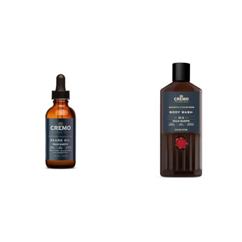 Cremo Beard Oil and Body Wash Bundle with Palo Santo Scents, 1 fl oz and 16 fl oz
