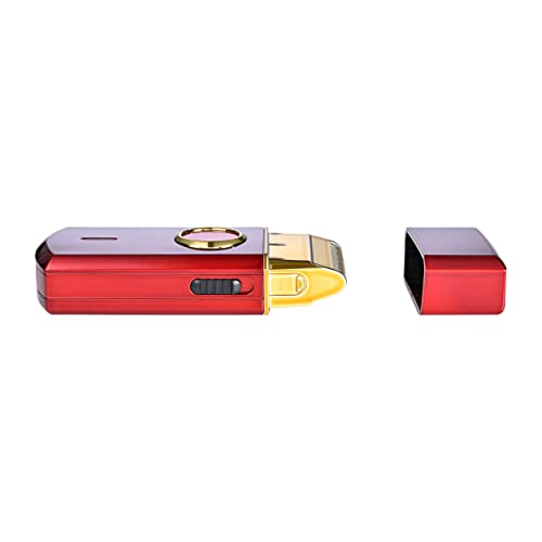 StyleCraft Uno Cordless Single Foil Shaver, Mini Travel Size, Portable, Gold Titanium Premium Head, Turbocharged Motor, Red