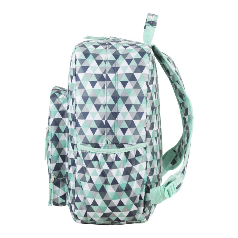 Unisex Fashion Lifestyle Backpack with Laptop & Hydration Pockets - Grey Mint Diamonds