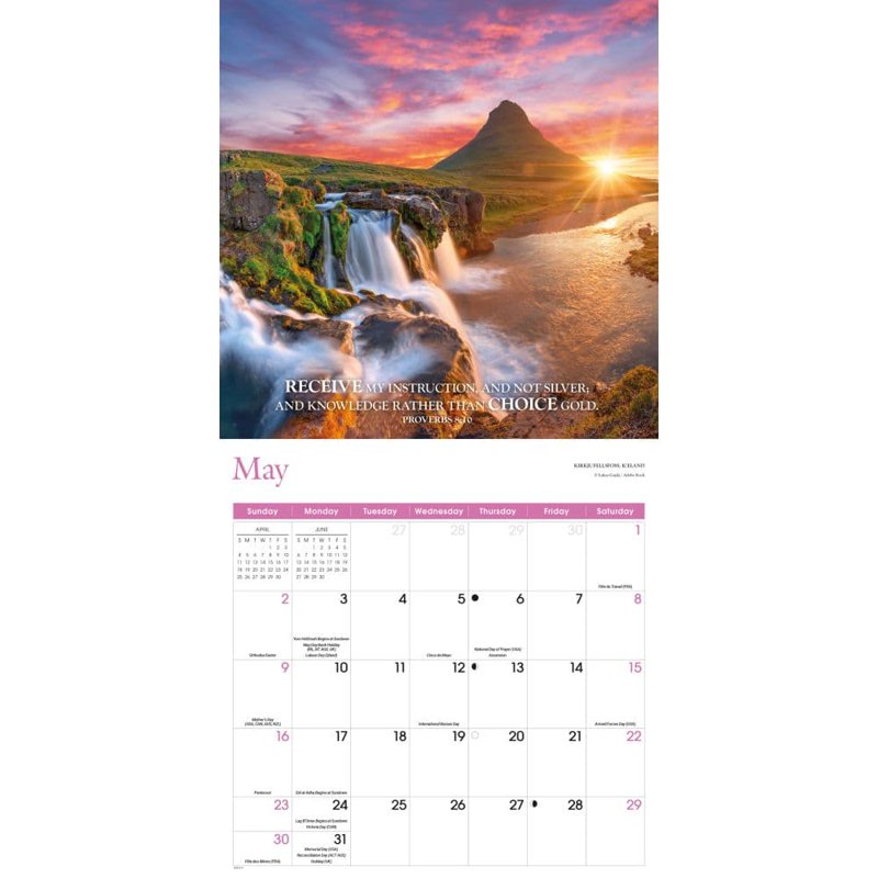 Bible Verse Wall Calendar 2027 - Inspirational Landscapes & Scripture