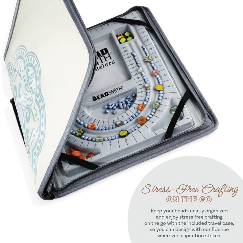 Jewelry Bead Folio Travel Case with Bead Board & Storage for Beading Supplies