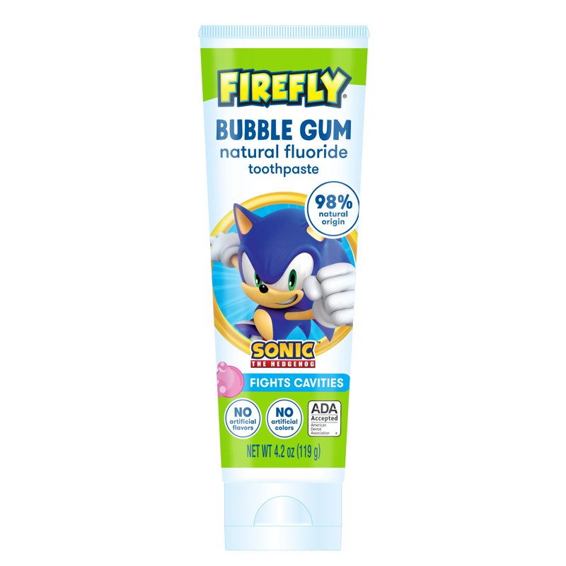 Kids Sonic Toothbrush & Bubble Gum Fluoride Toothpaste Bundle